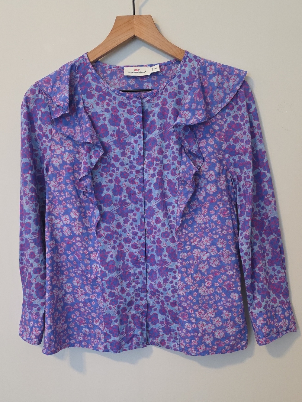 Vineyard Vines Floral Cotton Blouse Size 00
